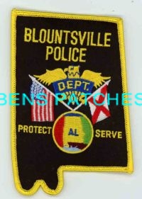 ALABAMA,BLOUNTSVILLE POLICE 3 STATE SHAPED
